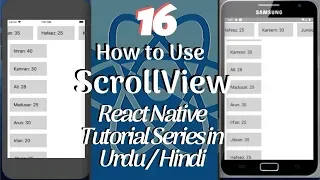 Part 16 React Native Tutorial Series for Beginners in How to Use ScrollView Component