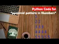 Learn Python in Tamil How to print Pyramid Pattern using Numbers GURUKULA TAMIL