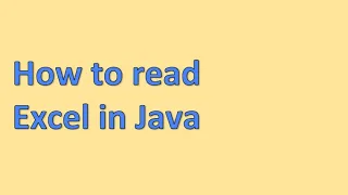 How to read excel in Java