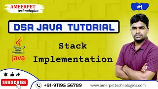 DSA Tutorial for Beginners Stack Implementation in Java Ameerpet Technologies By Srinivas