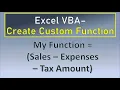 Excel VBA Create Custom Function