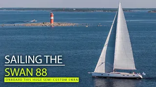 Swan 88 under sail – first trials on Swan’s first hybrid boat, the Swan 88 no1 Dreamcatcher