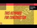 THIS KEYWORD IN JAVA LANGUAGE 3 INVOKE CONSTRUCTOR