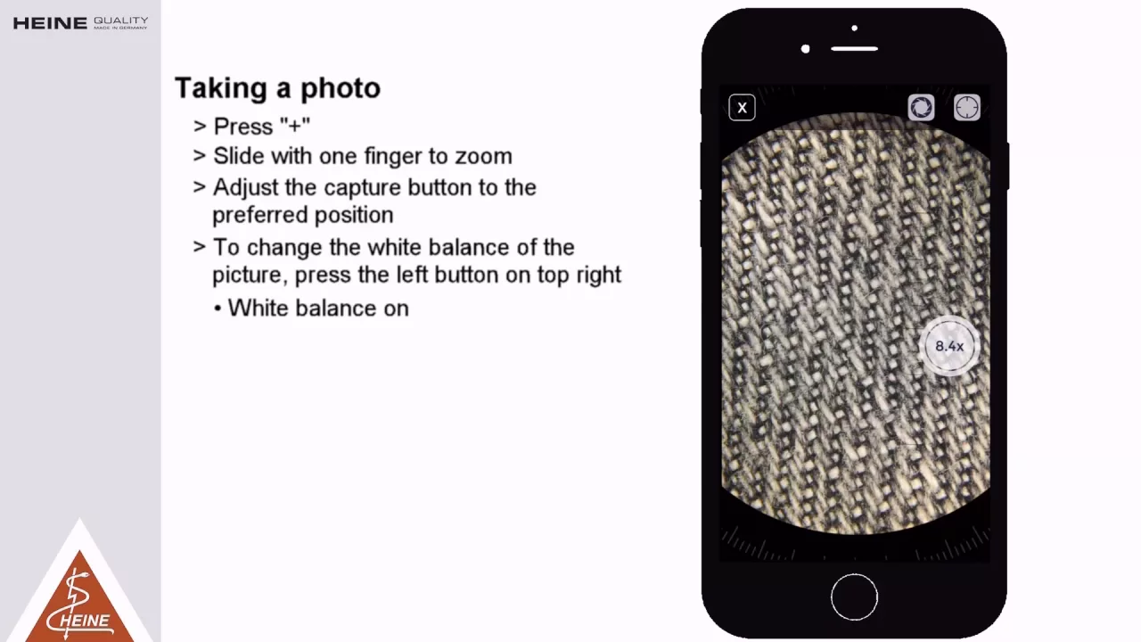 HEINE iC1 app — Handling