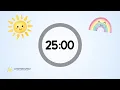 25 Minutes Countdown Timer For Kids With Calming Music Classroom Countdown Timer Study Timer