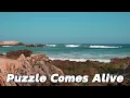 Waves Crash on Rugged Rocky Shore Puzzle Comes To Life