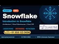 Snowflake Tutorial for Beginners Class 1 Introduction to Snowflake MyLearnNest 2026