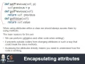 Object orientated programming - encapsulation