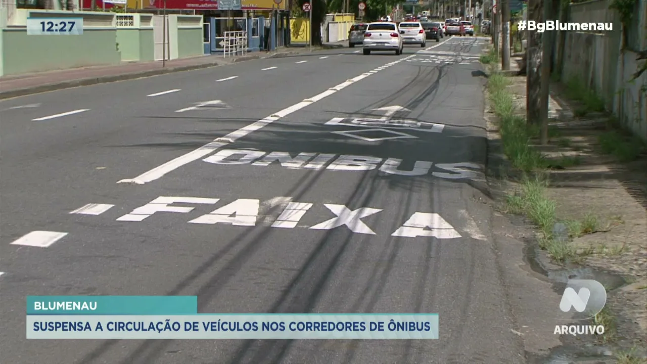 Suspensa a circulação de veículos nos corredores de ônibus de Blumenau