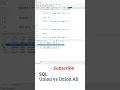 SQL Telugu Tutorial SQL Union vs Union All SQL Tutorial For Beginners Telugu My SQL SQL Tutorial