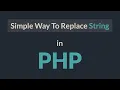 Simple Way To Replace String in php