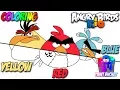 How to Color Angry Birds Rio Red Yellow and Blue - Angry Birds Coloring Page