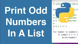 Print Odd Numbers In A List Python Example