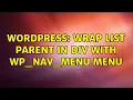 Wordpress Wrap list parent in div with wp - nav
