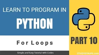 Python Tutorial 10 - For Loop and Range Function