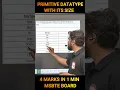 Primitive Datatype With Its Size V2V CLASS In Hindi