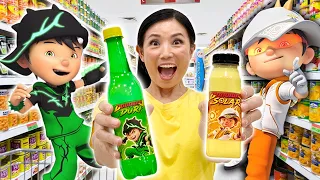 BORONG MINUMAN BOBOIBOY DI MINIMARKET ! BOBOIBOY SOLAR & DURI