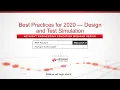 Best Practices for 2020 Design and Test Simulation