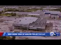 Drone shows status of Amazon warehouse in Clay