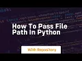 how to pass file path in python