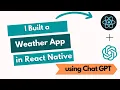 Build a weather App with React Native using and