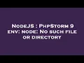 NodeJS PhpStorm 9 env node No such file or directory