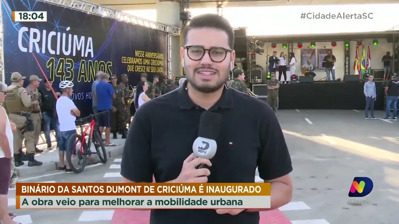 Binário da Santos Dumont de Criciúma é inaugurado