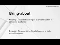 Bring-about Meaning