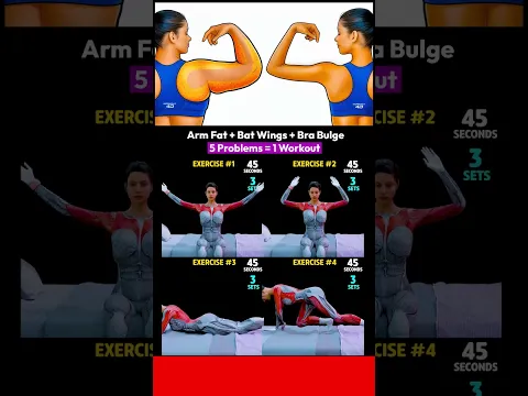 Arm Fat + Bat Wings + Bra Bulge - 10 Min Upper Body Slim — Day 3