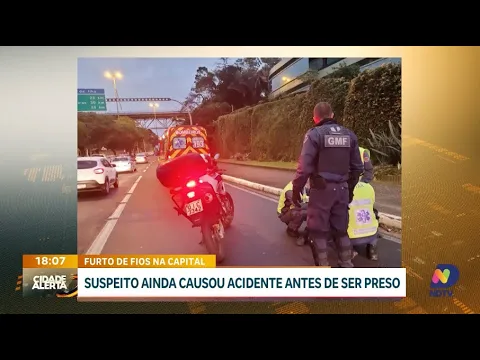 Suspeito de furto de fios causa acidente antes de ser preso em Florianópolis