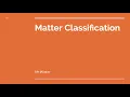 AP Chemistry s - Matter Classification