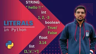 Literals in Python int float string none boolean list dictionary HINDI