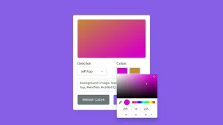 A Gradient Color Generator in HTML CSS JavaScript Gradient Generator in JavaScript