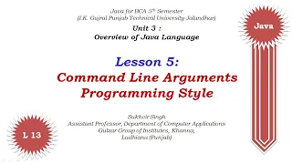 Java Theory Part 13 Command Line Arguments Programming Style