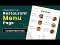 Restaurant Menu Page Using HTML CSS HTML CSS Projects Responsive HTML CSS Website