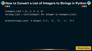 How to Convert a List of Integers to Strings in Python
