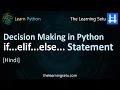 if elif else statement Decision Making in Python Hindi The Learning Setu