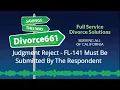 Divorce Judgment Reject FL 141 Must Be Submitted By Respondent FAM 001