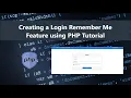 Creating a Login Remember Me Feature in PHP Tutorial DEMO