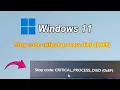 How to fix Stop code critical process died 0xEF windows 11