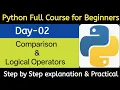 Day-02 Python Full Course for Beginners Comparison and Logical Operators