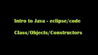 Intro Java - Constructors