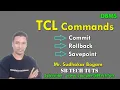 TCL commands in SQL Transaction Control Language Commit Rollback Savepoint in SQL DBMS