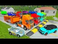 Download Lagu Flatbed Truck McQueen | Transportation with Truck - Pothole vs Car #65- | BeamNG.Drive Gameplay