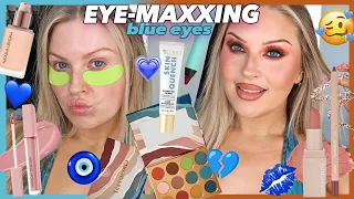 EYE-MAXXING for blue eyes 🧿 rust & terracotta full face tutorial