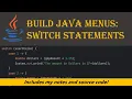 Build menus with switch and case statements Java tutorial for beginners