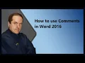 How to use Comments in Word 2016