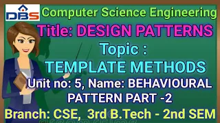 Template Method Behavioral Pattern Part 2 Design Patterns Computer Science Engg DBS Talks