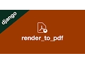 Render a Django HTML Template to a PDF file Django Utility CFE Render - to