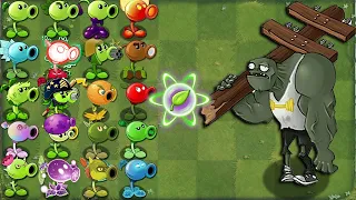 Pvz 2 Challenge - Every PEA & Some Old Plants LEVEL 1 Vs Hair Metal Gargantuar Zombie